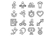Wellness Sport and Fitness Icons Set