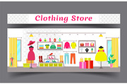 Clothing Store Interior Room Vector