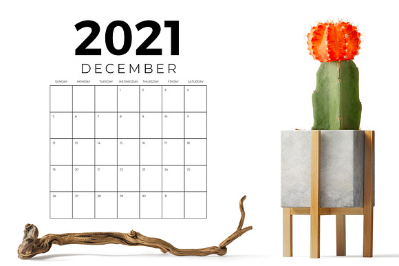Vertical 8.5 x 11 Inch 2021 Calendar in Stationery Templates - product preview 6