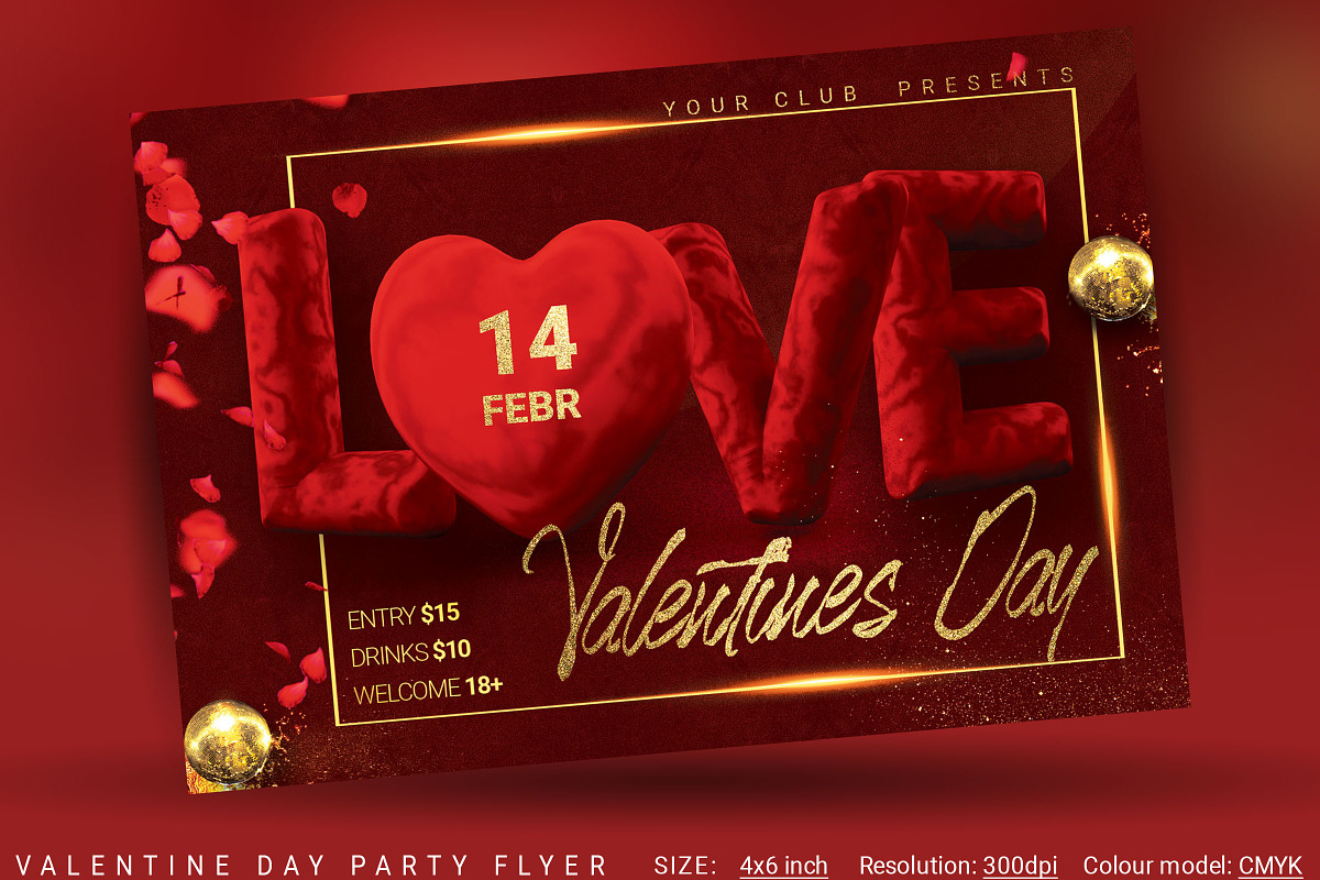 Valentine Day Party Flyer in Flyer Templates - product preview 8