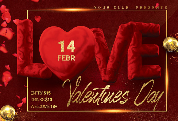 Valentine Day Party Flyer in Flyer Templates - product preview 2