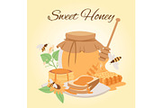 Honey products vector cartoon