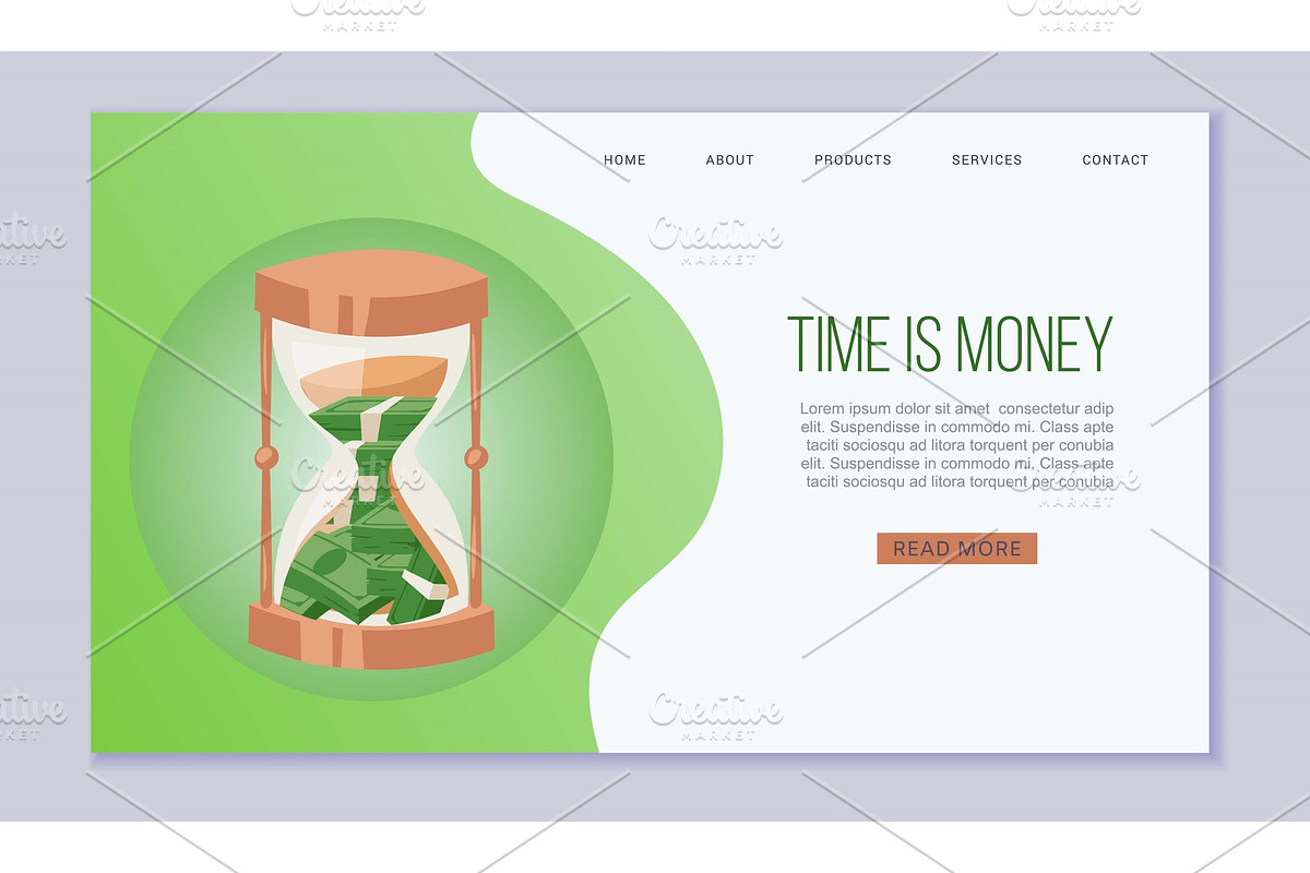 Time is money website vector in Illustrations - product preview 8