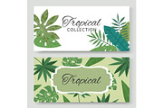 Vintage banners set with tropical