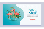 Tropical paradise web banner or
