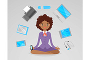 Business woman meditation, relax