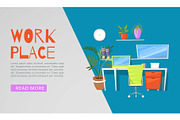 Workplace vector illustration for
