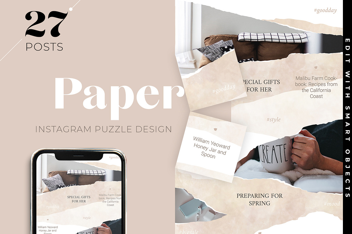Paper Instagram Puzzle Design in Instagram Templates - product preview 8