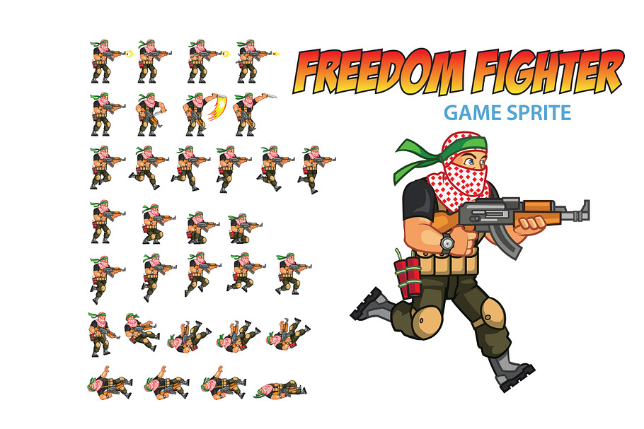 Freedom Fighter Game Sprite in Illustrations - product preview 8