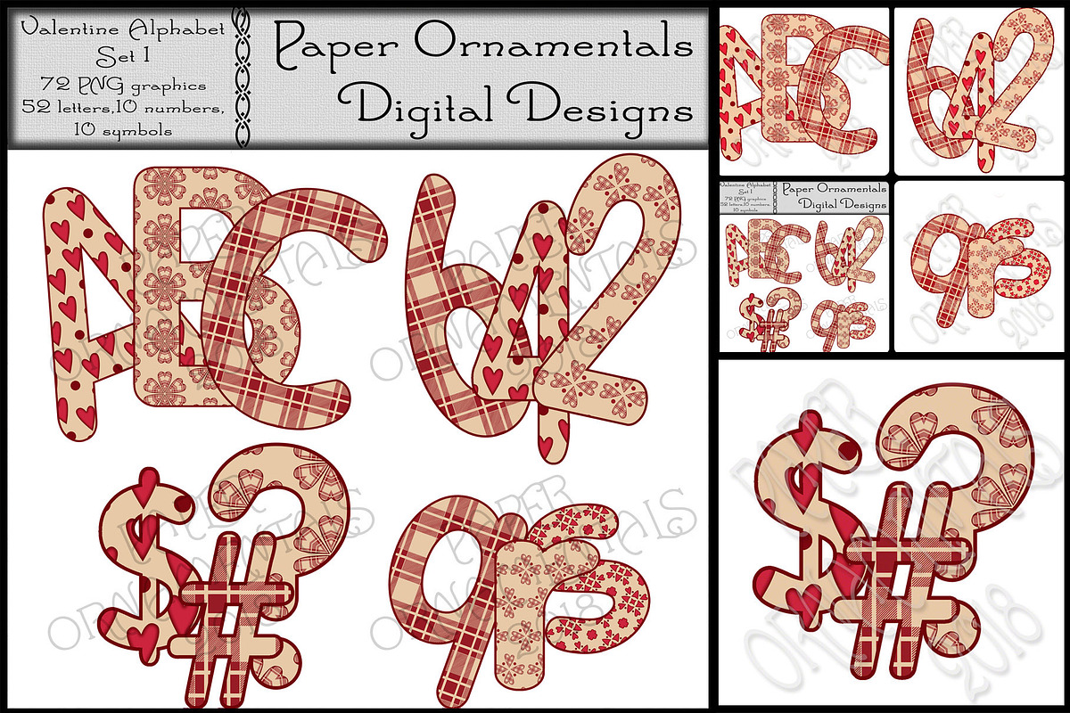 Clip Art, Valentine Alphabet Set 1 in Objects - product preview 8