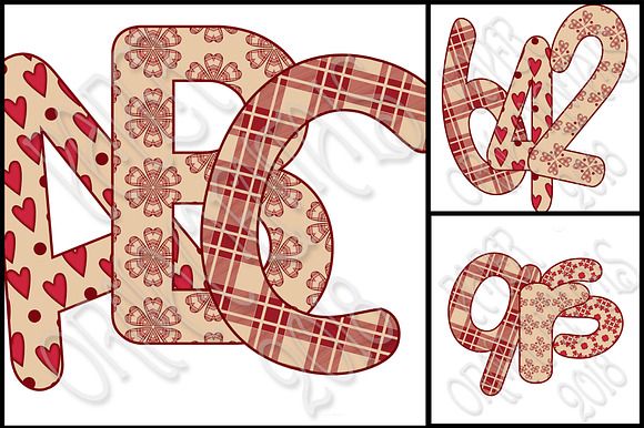 Clip Art, Valentine Alphabet Set 1 in Objects - product preview 6