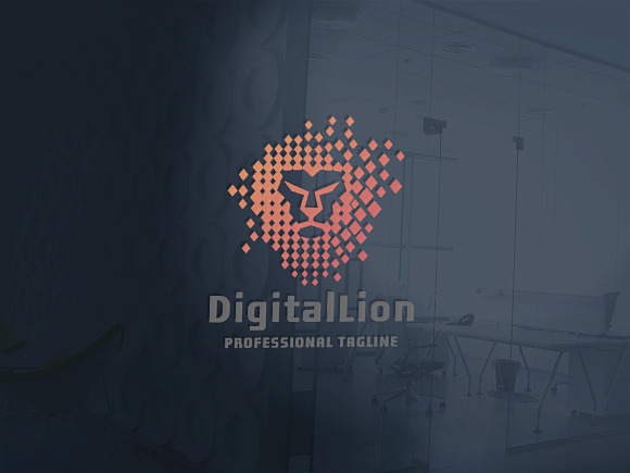 Digital Lion Logo in Logo Templates - product preview 1
