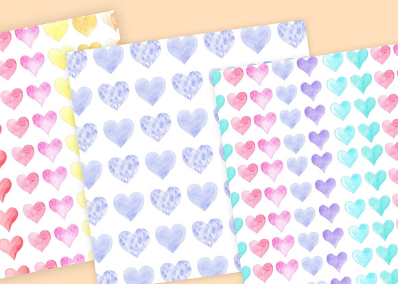 Watercolor Rainbow Hearts Collection in Illustrations - product preview 7