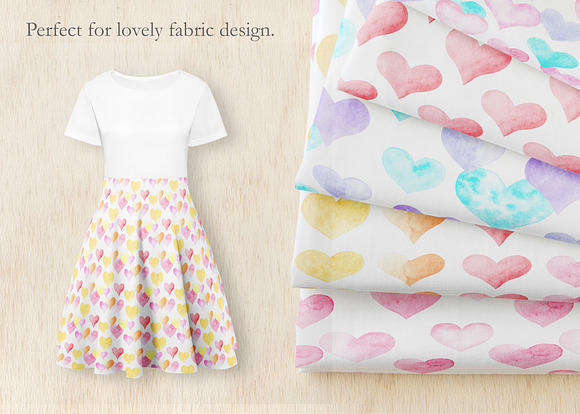 Watercolor Rainbow Hearts Collection in Illustrations - product preview 9