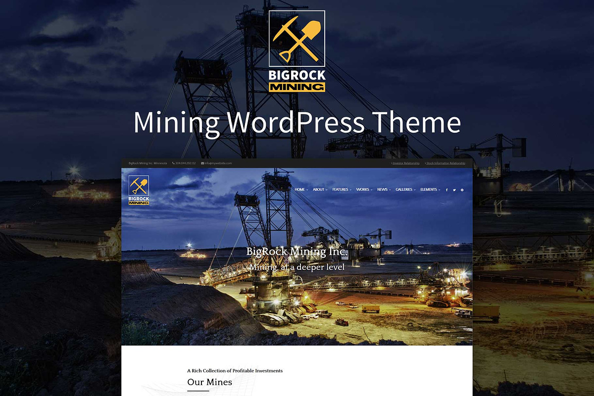 Bigrock - Mining WordPress Theme in WordPress Business Themes - product preview 8