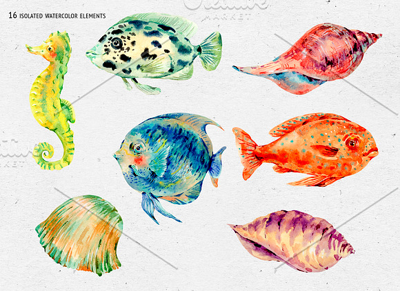 Watercolor Sea Turtle Clipart in Illustrations - product preview 2