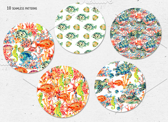Watercolor Sea Turtle Clipart in Illustrations - product preview 7