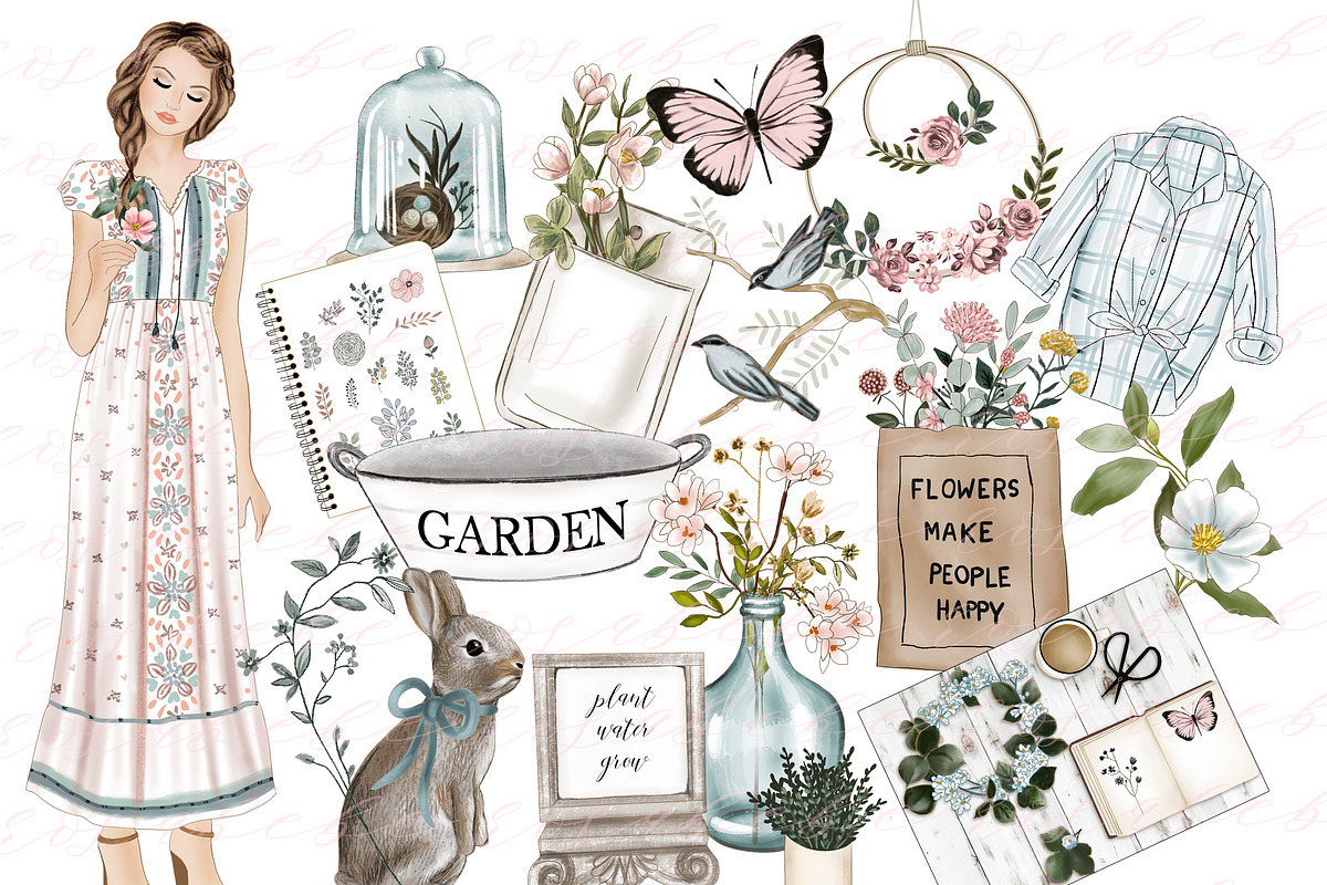 Spring Botanical clipart in Illustrations - product preview 8