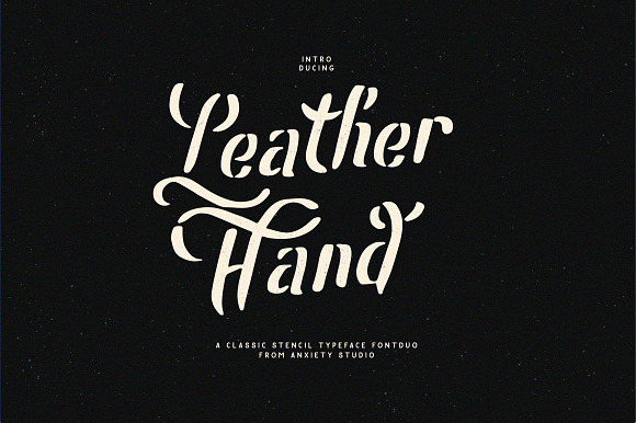 Leatherhand Stencil Fontduo in Display Fonts - product preview 1