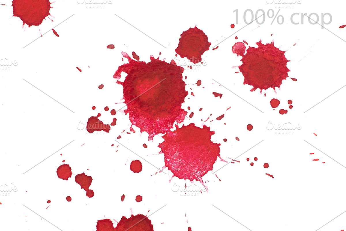 Watercolor blood blots. Big Set in Illustrations - product preview 8