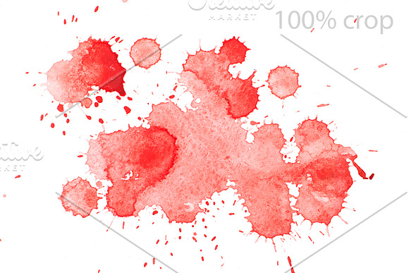 Watercolor blood blots. Big Set in Illustrations - product preview 1