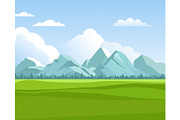 mountains background. outdoor green