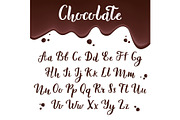 chocolate alphabet. calligraphic