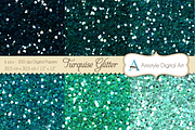 Glitter Turquoise-Digital Papers