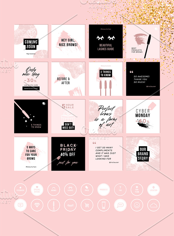 Brow studio branding collection in Instagram Templates - product preview 3
