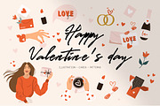 Valentine's Day cards and clip arts
