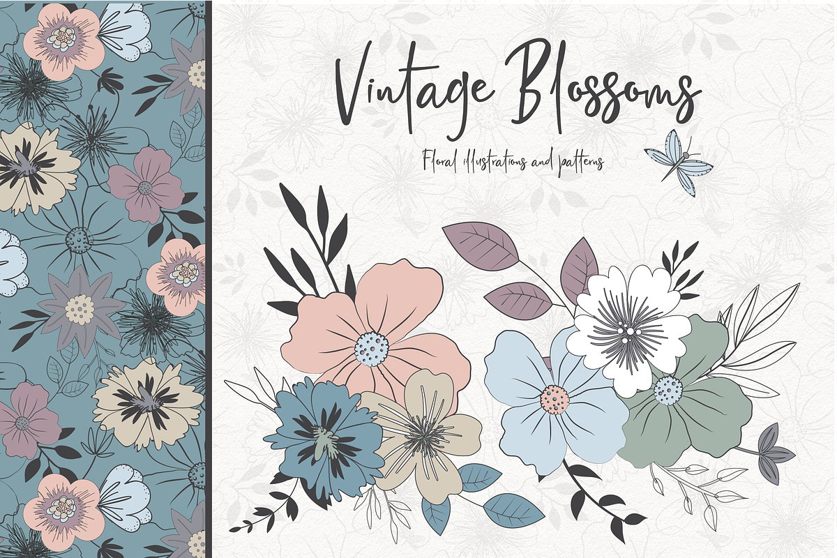 Vintage Blossoms in Illustrations - product preview 8