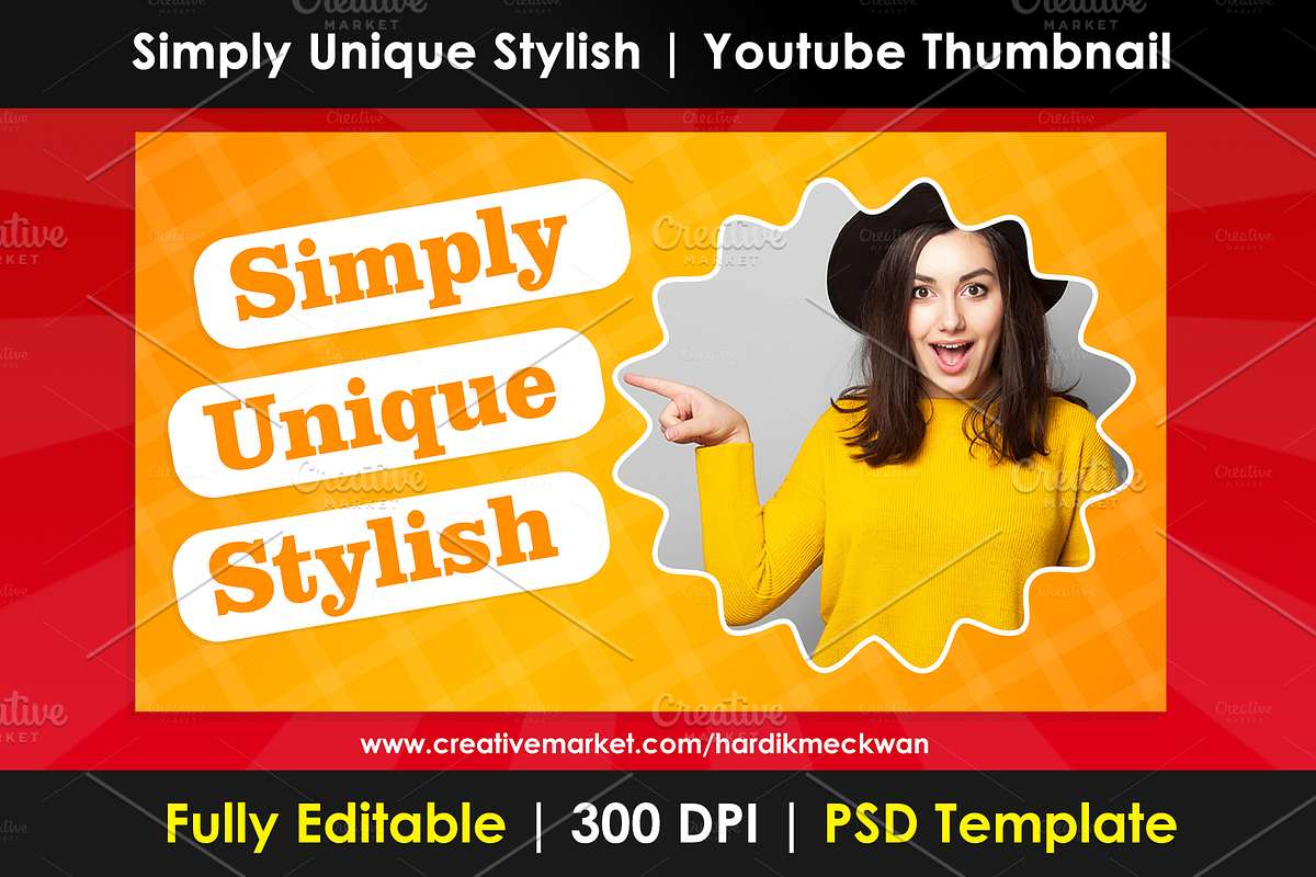 Simply, Unique & Stylish Thumbnail in YouTube Templates - product preview 8