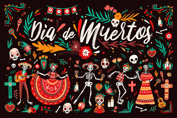 Day of the Dead set and lettering