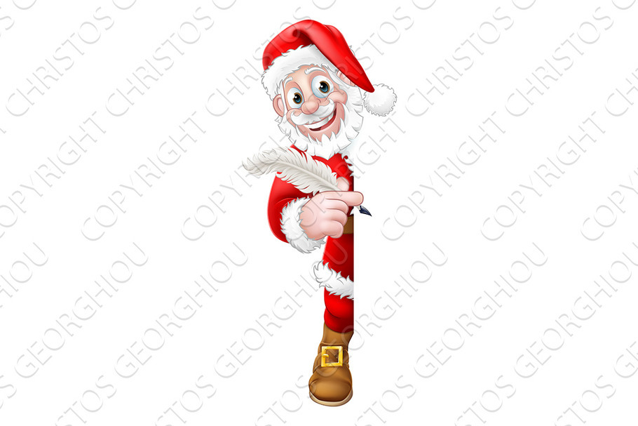 Santa Claus Christmas List Cartoon in Illustrations - product preview 8