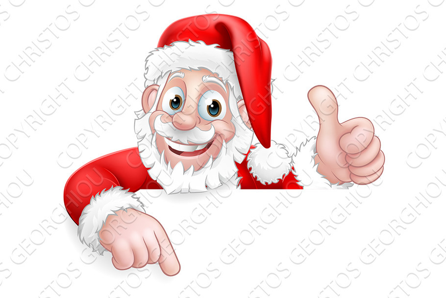 Santa Claus Christmas Peeking in Illustrations - product preview 8
