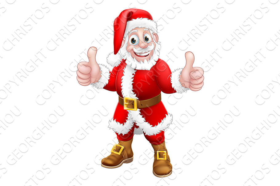 Santa Claus Thumbs Up Christmas in Illustrations - product preview 8