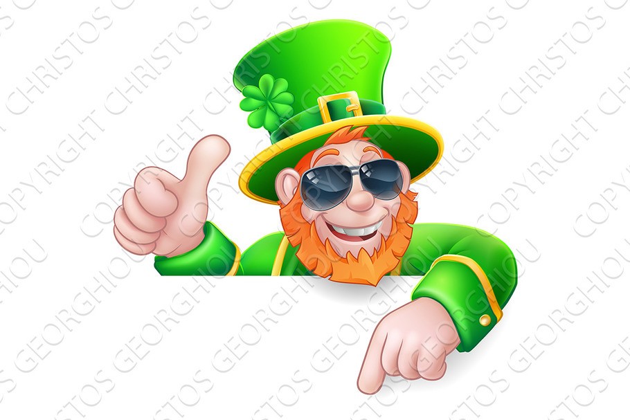 Leprechaun St Patricks Day Cool in Illustrations - product preview 8