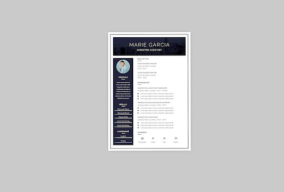 Marketing Assistant Resume Designer in Resume Templates - product preview 2
