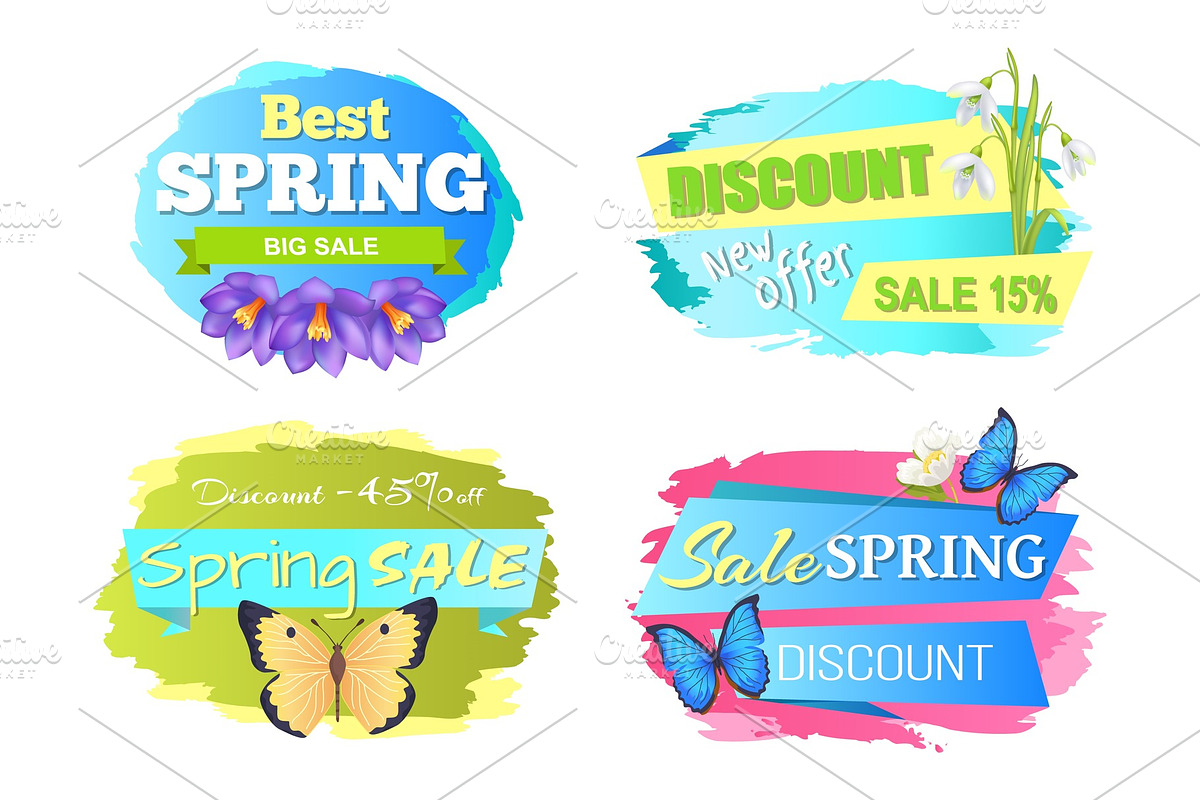 Best Spring Sale Label Crocus in Illustrations - product preview 8