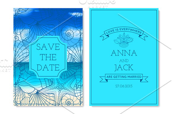 Set of wedding invitation cards in Wedding Templates - product preview 2