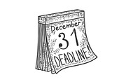 Calendar with deadline sketch