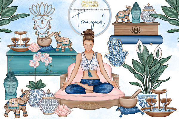 Tranquil - Yoga home clipart