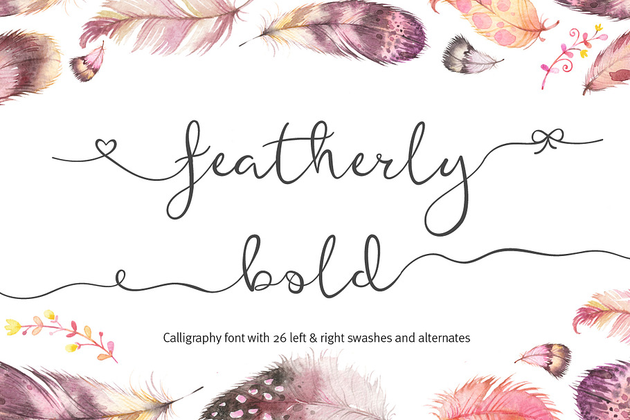 Featherly Bold - wedding swash font in Wedding Fonts - product preview 8