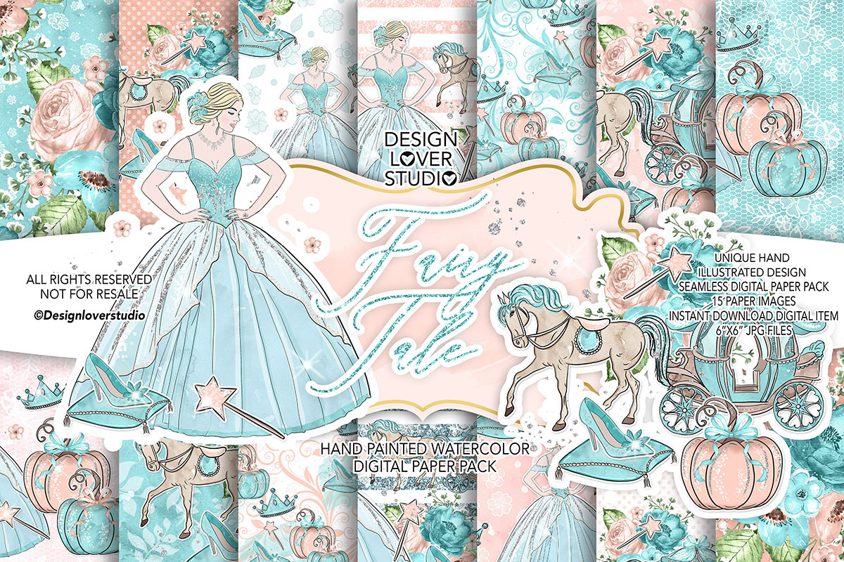 Fairy Tale digital paper pack in Patterns - product preview 8