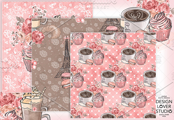 Coffee time digital paper pack in Patterns - product preview 1