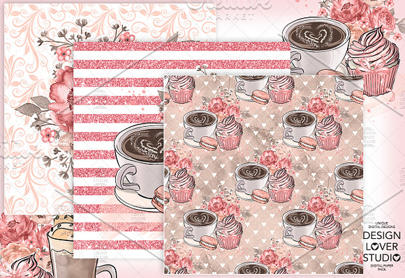 Coffee time digital paper pack in Patterns - product preview 2