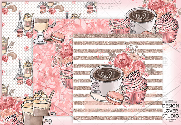 Coffee time digital paper pack in Patterns - product preview 3
