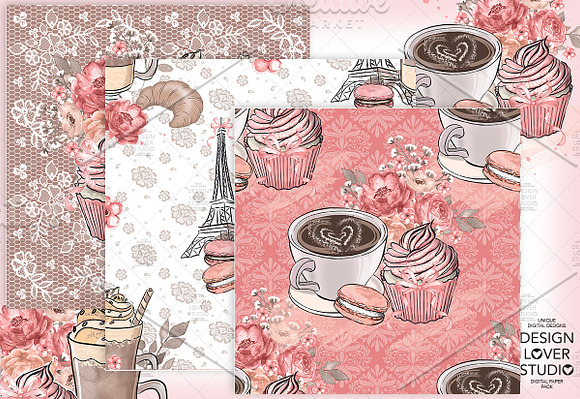 Coffee time digital paper pack in Patterns - product preview 4