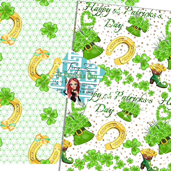 St. Patrick`s day Irish Hearts in Patterns - product preview 2