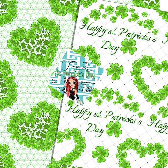 St. Patrick`s day Irish Hearts in Patterns - product preview 3